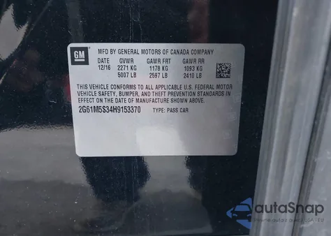 2017 Cadillac Xts Luxury z USA, uszkodzony, nr VIN 2G61M5S34H9153370